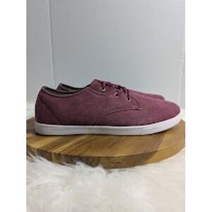 Dream Seek Mens Low Top Canvas Sneakers Burgundy Neon Green Sole Size 10